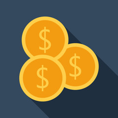 Gold Coin Flat Icon