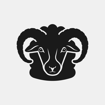 recommend clip art: sheep head black silhouette. Farm animal icon