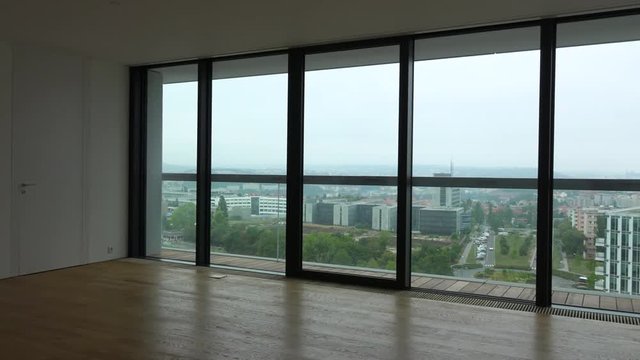 A balcony of an empty apartment