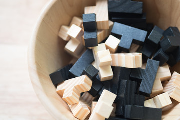 Close up wooden puzzle