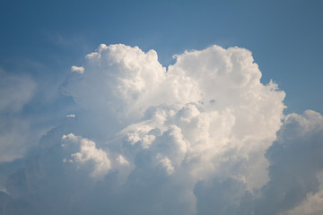 Cloud in the shape of a heart. Blue sky with white clouds. 