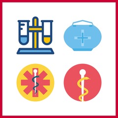 4 drug icon. Vector illustration drug set. test tube and pharmacy icons for drug works