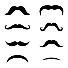 Set of hipster mustache on white background, for any occasion