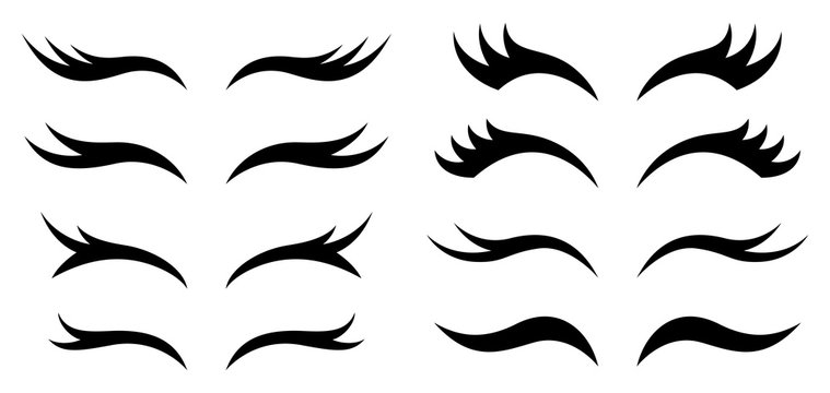 Set of eyelashes on white background, for any occasion