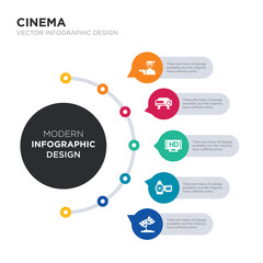 modern business infographic illustration design contains freeze frame, handicam, hd, hd movie, hitman simple vector icons. set of 5 isolated filled icons. editable sign and symbols