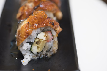 Rolls with smoked eel