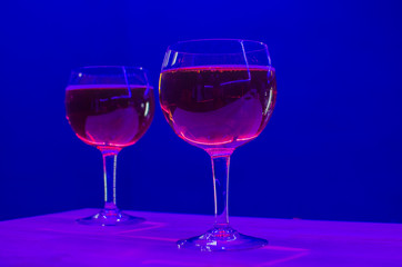 glasses with alcoholic cocktail for a party at the event