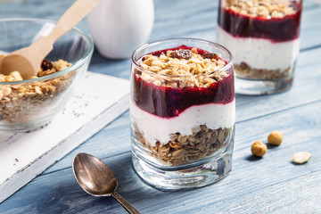 Image with granola and yogurt.