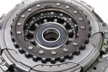 car automatic transmission clutch basket. clutch of automatic transmission DSG on white background 