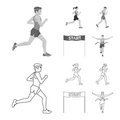 Vector illustration of sport  and winner logo. Collection of sport  and fitness  stock vector illustration.