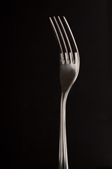 A new shiny metallic silver fork