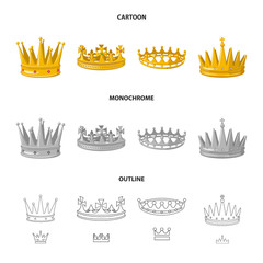 Vector design of medieval and nobility symbol. Set of medieval and monarchy vector icon for stock.