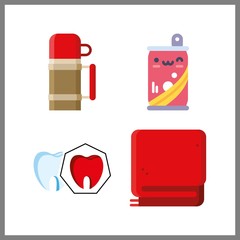 4 cup icon. Vector illustration cup set. soda and spoiled tooth icons for cup works - 255715021