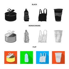 Isolated object of dump  and sort logo. Set of dump  and junk stock symbol for web.