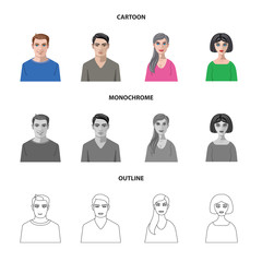 Vector design of hairstyle and profession  sign. Collection of hairstyle and character  stock symbol for web.