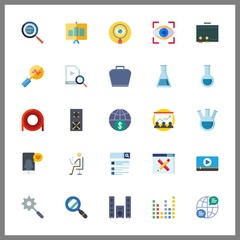 25 screen icon. Vector illustration screen set. internet and video icons for screen works