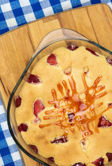 Delicious homemade pie with strawberries