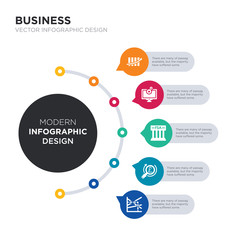 modern business infographic illustration design contains externalities, final salary pension scheme, financial services authority, financial year, fiscal policy simple vector icons. set of 5