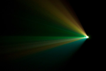 Colorful light beam from projector
