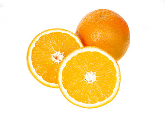Fresh orange isolated on white background
