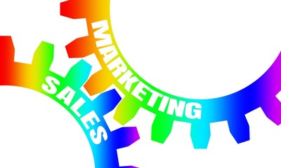 Sales and Marketing text on the Mechanism of Gears. Communication Concept in Industrial Design. Modern brochure design template