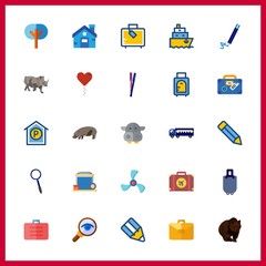 25 large icon. Vector illustration large set. hippopotamus and bear icons for large works