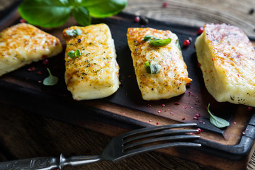 Grilled halloumi cheese Cyprus