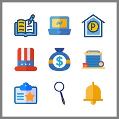 9 nobody icon. Vector illustration nobody set. open book and money bag icons for nobody works - 255723675