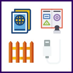 security icon. usb and picket vector icons in security set. Use this illustration for security works. - 255723889