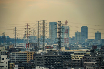 Fototapeta premium 大倉山梅園から見える川崎市の街並み