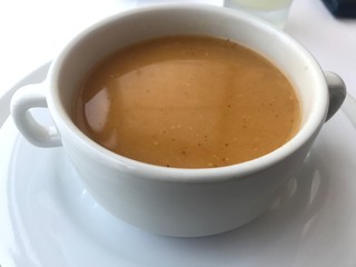 Cup of Brown Soup in Lima, Peru