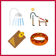 4 falling icon. Vector illustration falling set. shower and billfold icons for falling works