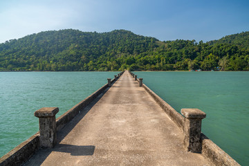 Fototapeta premium Tarnmayom Pier is a place on the east coast of Koh Chang Island, Thailand.