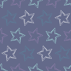 Seamless pattern with decorative stars. Stars from different squares. Stars in the sky. Can be used for wallpaper, textile, invitation card, wrapping, web page background.