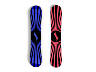 3D illustration of a snowboard design