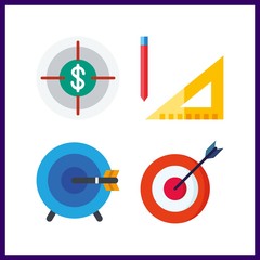 4 accuracy icon. Vector illustration accuracy set. measuring and targeting icons for accuracy works