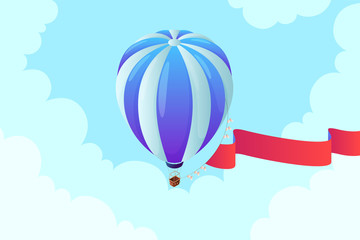 Fototapeta na wymiar Isometric hot air balloon