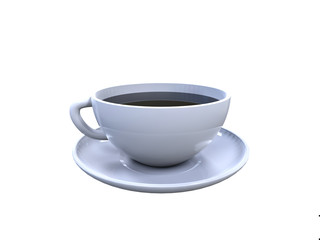 3d illustration of a steaming cup of coffee
