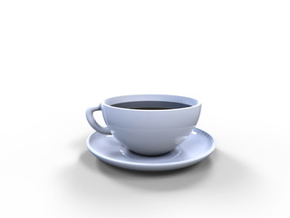 3d illustration of a steaming cup of coffee