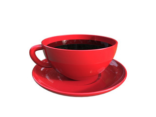 3d illustration of a steaming cup of coffee