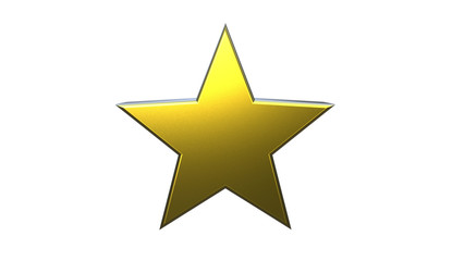 3D illustration of a gold Star isolated