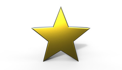 3D illustration of a gold Star