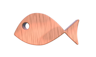 3D illustration of a fish isolated from background