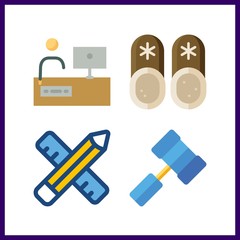 4 household icon. Vector illustration household set. tools and utensils and hammer icons for household works