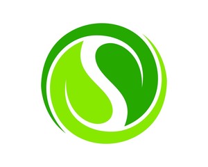 Naklejka premium S leafs logo