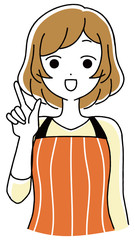 Obraz premium 主婦 ママ 指をさす