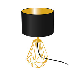Illustration moderne Schreibtischlampe Gold Schwarz