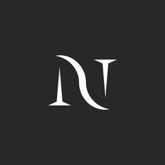 Monogram initial letter N logo, creative old identity symbol minimalist style