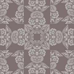 Bandana classic. Traditional ornamental ethnic  pattern with paisley and flowers. Vector print square