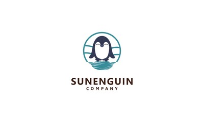 Fototapeta premium penguin sunset